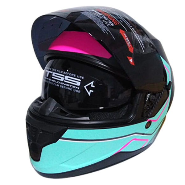Casco Moto Articulado Certificado Doble visor en Rosa - Imagen 3