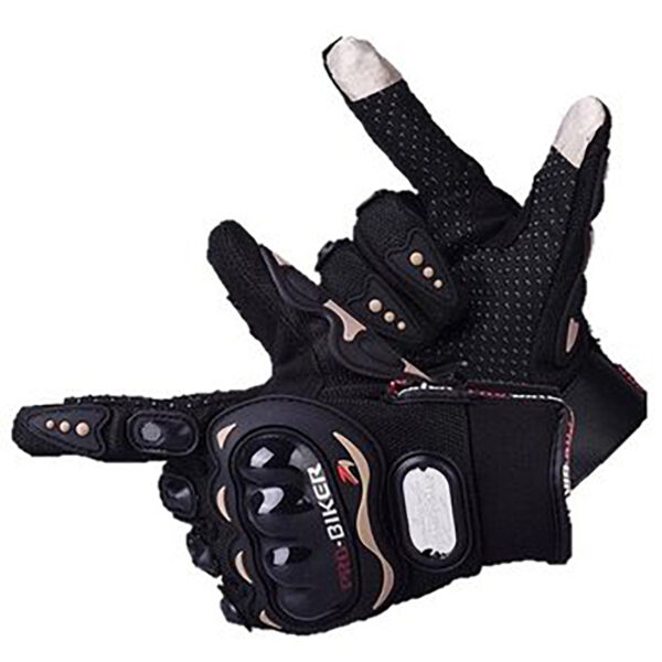 Guantes De Moto Cortos Bicicleta Biket Hog En Negro