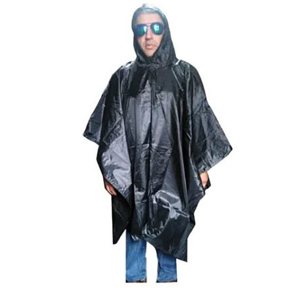 Poncho Impermeable En Negro Para La Lluvia