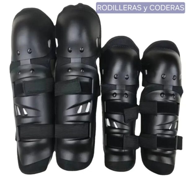 Kit Coderas Y Rodilleras Para Motociclistas En Negro