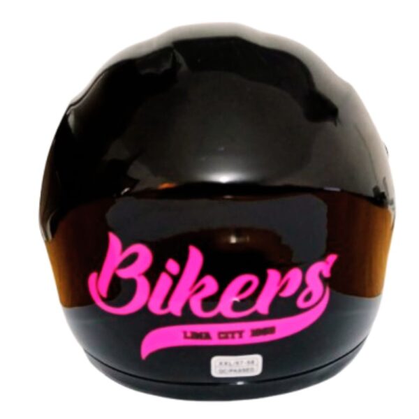 Casco de moto para niñas con letras rosadas - Imagen 2