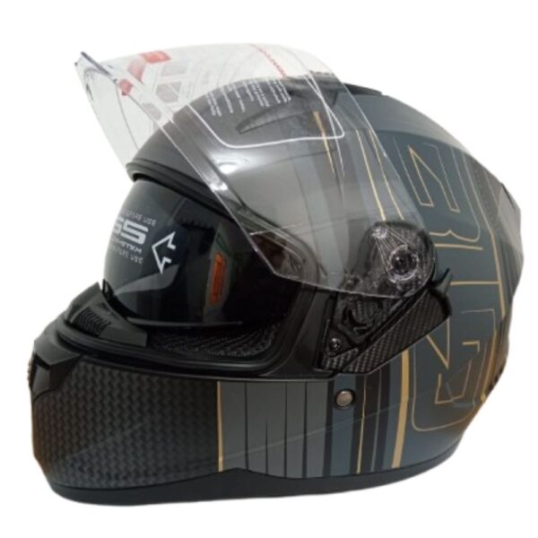 Casco de Moto Rechard Gatuso Lineas doradas certificado Talla L - Imagen 2