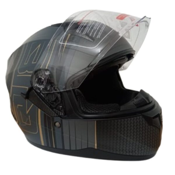 Casco de Moto Rechard Gatuso Lineas doradas certificado Talla L - Imagen 3