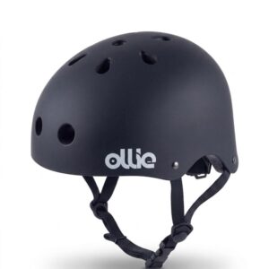 Cascos de Bicicleta Ollie Negro Talla L con Luz Trasera y Correa Ajustable