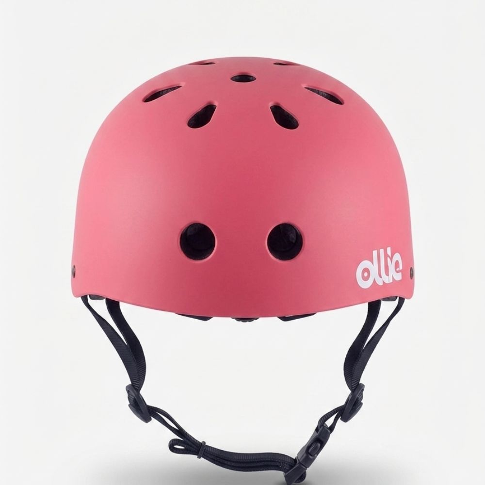 Cascos de Bicicleta Ollie Rosa Talla L con Luz Trasera y Correa Ajustable - Imagen 2