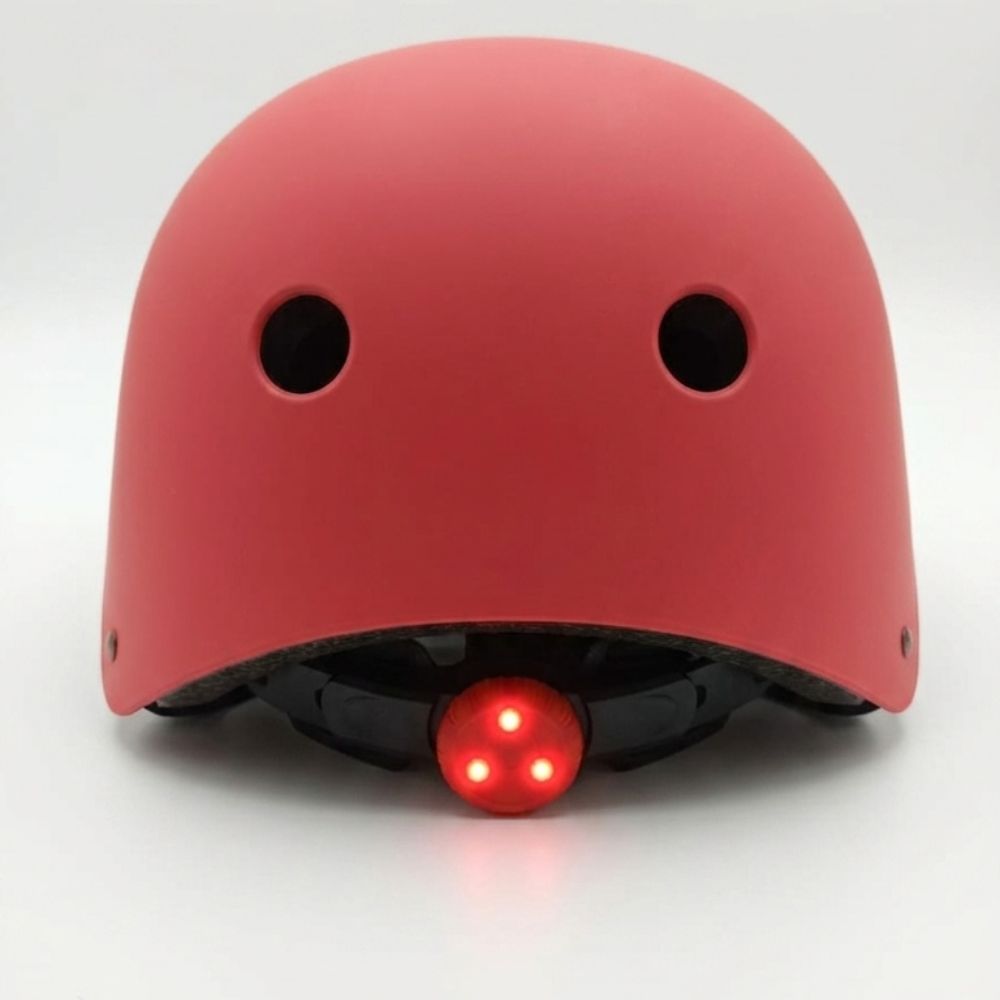 Cascos de Bicicleta Ollie Rosa Talla L con Luz Trasera y Correa Ajustable - Imagen 4