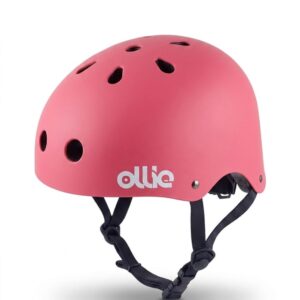 Cascos de Bicicleta Ollie Rosa Talla L con Luz Trasera y Correa Ajustable