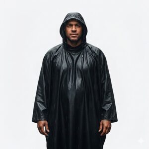 Impermeable Ejecutivo Unisex Alta Densidad Tipo Poncho Negro